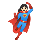 🦸🏻‍♀️ Emoji Superheroína: Tono De Piel Claro en Google Android 10.0.