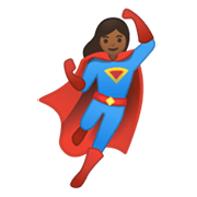 🦸🏾‍♀️ Emoji Super-heroína: Pele Morena Escura na Google Android 10.0.