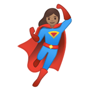 🦸🏽‍♀️ Emoji Super-heroína: Pele Morena na Google Android 10.0.