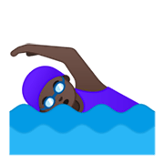 🏊🏿‍♀️ Emoji Mulher Nadando: Pele Escura na Google Android 10.0.