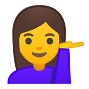 Emoji 💁‍♀️ Donna Con Suggerimento su Google Android 10.0.