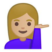 💁🏼‍♀️ Emoji Mulher Com A Palma Virada Para Cima: Pele Morena Clara na Google Android 10.0.