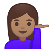 💁🏽‍♀️ Emoji Mulher Com A Palma Virada Para Cima: Pele Morena na Google Android 10.0.
