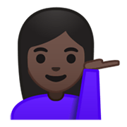 💁🏿‍♀️ Emoji Mulher Com A Palma Virada Para Cima: Pele Escura na Google Android 10.0.