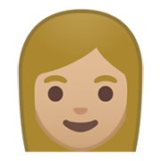 Émoji 👩🏼 Femme : Peau Moyennement Claire sur Google Android 10.0.