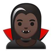 Émoji 🧛🏿‍♀️ Vampire Femme : Peau Foncée sur Google Android 10.0.