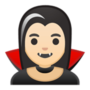 🧛🏻‍♀️ Emoji weiblicher Vampir: helle Hautfarbe Google Android 10.0.