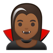 🧛🏾‍♀️ Emoji weiblicher Vampir: mitteldunkle Hautfarbe Google Android 10.0.