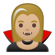 🧛🏼‍♀️ Emoji Vampiresa: Tono De Piel Claro Medio en Google Android 10.0.