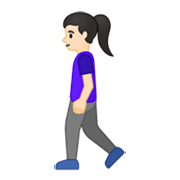 🚶🏻‍♀️ Emoji Mujer Caminando: Tono De Piel Claro en Google Android 10.0.