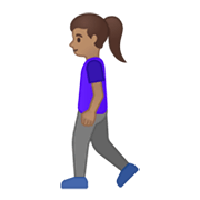 🚶🏽‍♀️ Emoji Mujer Caminando: Tono De Piel Medio en Google Android 10.0.