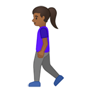 Émoji 🚶🏾‍♀️ Femme Qui Marche : Peau Mate sur Google Android 10.0.