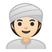 👳🏻‍♀️ Emoji Mujer Con Turbante: Tono De Piel Claro en Google Android 10.0.