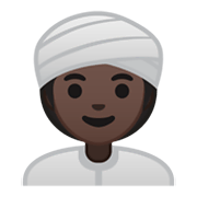 Émoji 👳🏿‍♀️ Femme En Turban : Peau Foncée sur Google Android 10.0.