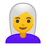 Émoji 👩‍🦳 Femme : Cheveux Blancs sur Google Android 10.0.