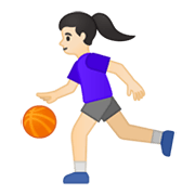 Emoji ⛹🏻‍♀️ Donna Che Fa Rimbalzare Una Palla: Carnagione Chiara su Google Android 10.0.