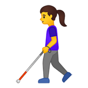 Emoji 👩‍🦯 Donna Con Bastone Bianco Di Orientamento su Google Android 10.0.