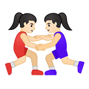 🤼🏻‍♀️ Emoji Mulheres Lutando, Pele Clara na Google Android 10.0.
