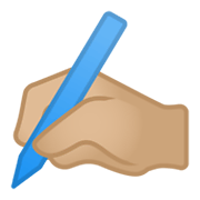 ✍🏼 Emoji schreibende Hand: mittelhelle Hautfarbe Google Android 10.0.