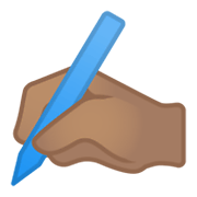 ✍🏽 Emoji Escrevendo à Mão: Pele Morena na Google Android 10.0.