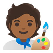 🧑🏾‍🎨 Emoji Artista: Pele Morena Escura na Google Android 11.0 December 2020 Feature Drop.