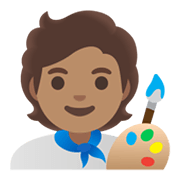 🧑🏽‍🎨 Emoji Artista: Pele Morena na Google Android 11.0 December 2020 Feature Drop.