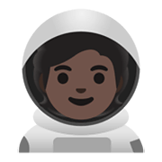 🧑🏿‍🚀 Emoji Astronaut(in): dunkle Hautfarbe Google Android 11.0 December 2020 Feature Drop.