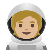 🧑🏼‍🚀 Emoji Astronaut(in): mittelhelle Hautfarbe Google Android 11.0 December 2020 Feature Drop.