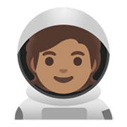 🧑🏽‍🚀 Emoji Astronaut(in): mittlere Hautfarbe Google Android 11.0 December 2020 Feature Drop.