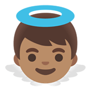 Émoji 👼🏽 Bébé Ange : Peau Légèrement Mate sur Google Android 11.0 December 2020 Feature Drop.