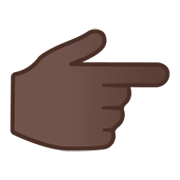 👉🏿 Emoji Dorso Da Mão Com Dedo Indicador Apontando Para A Direita: Pele Escura na Google Android 11.0 December 2020 Feature Drop.