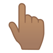 👆🏽 Emoji Dorso Da Mão Com Dedo Indicador Apontando Para Cima: Pele Morena na Google Android 11.0 December 2020 Feature Drop.