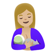 🤱🏼 Emoji Lactancia Materna: Tono De Piel Claro Medio en Google Android 11.0 December 2020 Feature Drop.