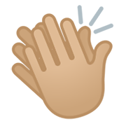 👏🏼 Emoji Manos Aplaudiendo: Tono De Piel Claro Medio en Google Android 11.0 December 2020 Feature Drop.