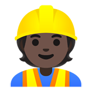 👷🏿 Emoji Bauarbeiter(in): dunkle Hautfarbe Google Android 11.0 December 2020 Feature Drop.