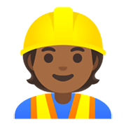 👷🏾 Emoji Bauarbeiter(in): mitteldunkle Hautfarbe Google Android 11.0 December 2020 Feature Drop.