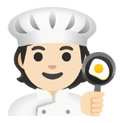 Emoji 🧑🏻‍🍳 Persona Che Cucina: Carnagione Chiara su Google Android 11.0 December 2020 Feature Drop.