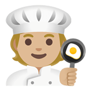 🧑🏼‍🍳 Emoji Cocinero: Tono De Piel Claro Medio en Google Android 11.0 December 2020 Feature Drop.