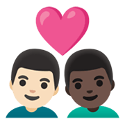 👨🏻‍❤️‍👨🏿 Emoji Pareja Enamorada - Hombre: Tono De Piel Claro, Hombre: Tono De Piel Oscuro en Google Android 11.0 December 2020 Feature Drop.