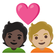 Emoji 🧑🏿‍❤️‍🧑🏼 Coppia Con Cuore: persona, persona, Carnagione Scura, Carnagione Abbastanza Chiara su Google Android 11.0 December 2020 Feature Drop.