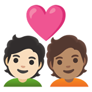🧑🏻‍❤️‍🧑🏽 Emoji Pareja Enamorada: Persona, Persona, Tono De Piel Claro, Tono De Piel Medio en Google Android 11.0 December 2020 Feature Drop.