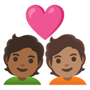 🧑🏾‍❤️‍🧑🏽 Emoji Casal Apaixonado: Pessoa, Pessoa, Pele Morena Escura, Pele Morena na Google Android 11.0 December 2020 Feature Drop.