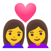 Emoji 👩‍❤️‍👩 Coppia Con Cuore: Donna E Donna su Google Android 11.0 December 2020 Feature Drop.