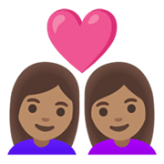 👩🏽‍❤️‍👩🏽 Emoji Casal Apaixonado - Mulher: Pele Morena, Mulher: Pele Morena na Google Android 11.0 December 2020 Feature Drop.