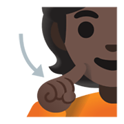Emoji 🧏🏿 Persona Con Problemi Di Udito: Carnagione Scura su Google Android 11.0 December 2020 Feature Drop.