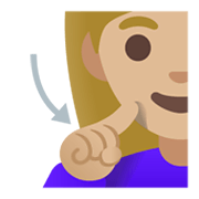 Emoji 🧏🏼‍♀️ Donna Con Problemi Di Udito: Carnagione Abbastanza Chiara su Google Android 11.0 December 2020 Feature Drop.