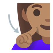 Emoji 🧏🏽‍♀️ Donna Con Problemi Di Udito: Carnagione Olivastra su Google Android 11.0 December 2020 Feature Drop.