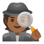 Emoji 🕵🏾 Detective: Carnagione Abbastanza Scura su Google Android 11.0 December 2020 Feature Drop.
