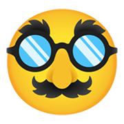 Emoji 🥸 Faccina Travestita su Google Android 11.0 December 2020 Feature Drop.