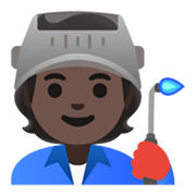 Emoji 🧑🏿‍🏭 Persona Che Lavora In Fabbrica: Carnagione Scura su Google Android 11.0 December 2020 Feature Drop.